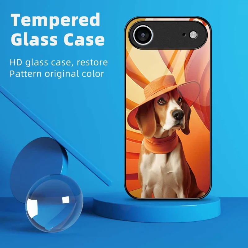 For iPhone Air Case Anti Drop PC TPU Tempered Glass Pattern Printing Phone Back Cover - B0168