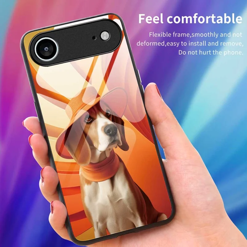 For iPhone Air Case Anti Drop PC TPU Tempered Glass Pattern Printing Phone Back Cover - B0168