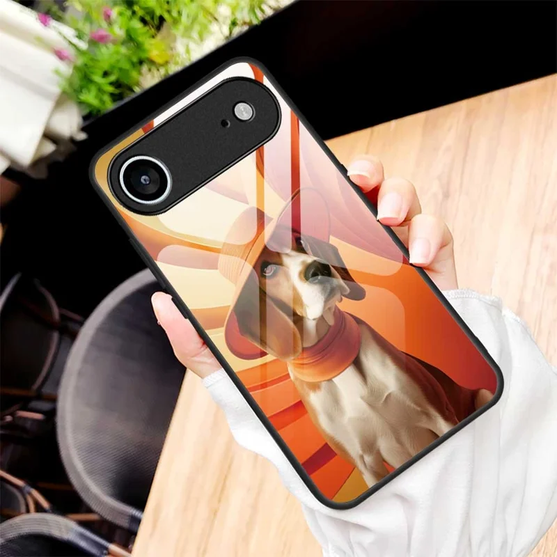 For iPhone Air Case Anti Drop PC TPU Tempered Glass Pattern Printing Phone Back Cover - B0168