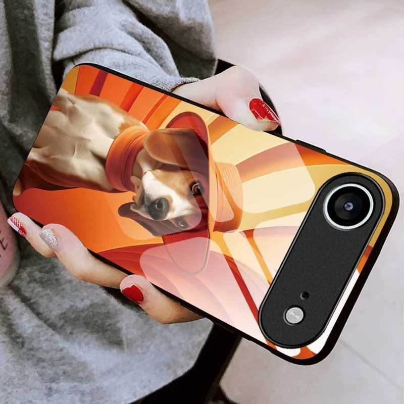 For iPhone Air Case Anti Drop PC TPU Tempered Glass Pattern Printing Phone Back Cover - B0168