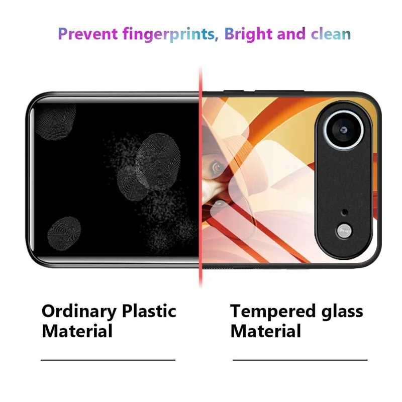 For iPhone Air Case Anti Drop PC TPU Tempered Glass Pattern Printing Phone Back Cover - B0168