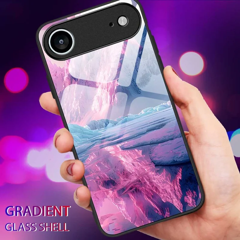 For iPhone Air Case Anti Drop PC TPU Tempered Glass Pattern Printing Phone Back Cover - B0179
