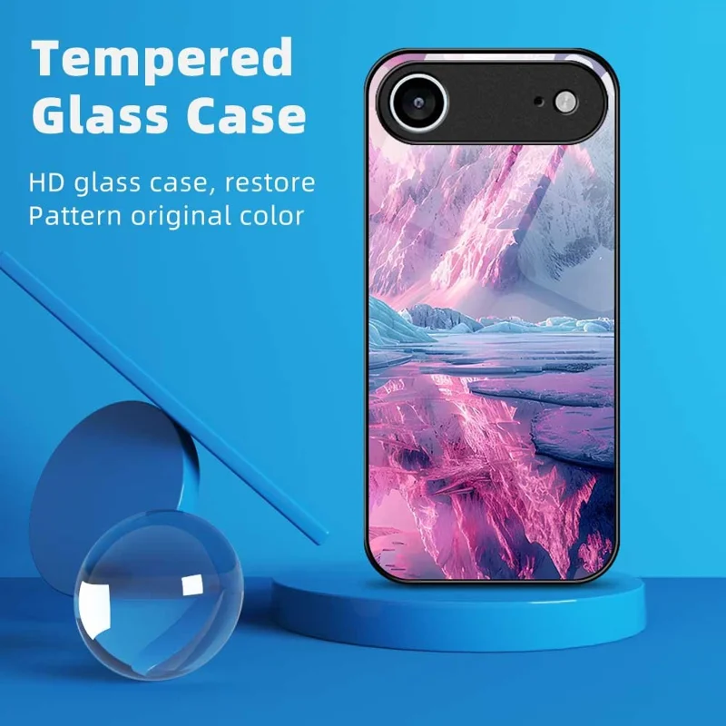 For iPhone Air Case Anti Drop PC TPU Tempered Glass Pattern Printing Phone Back Cover - B0179