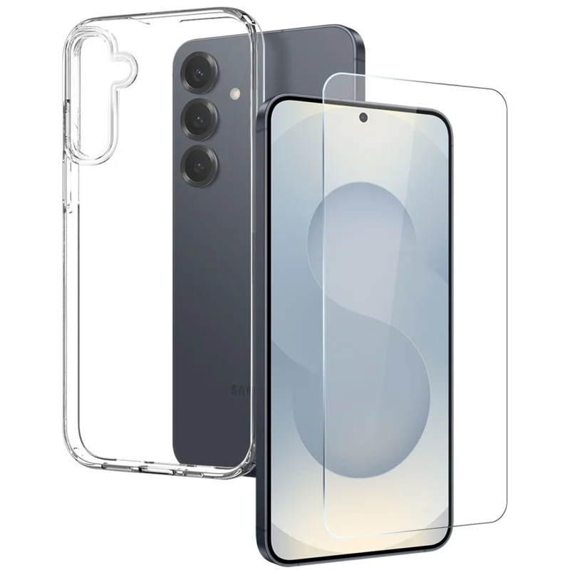 NORTHJO per Samsung Galaxy S25 FE Cover Morbido in TPU Trasparente con Pellicola Proteggi Schermo in Vetro Temperato