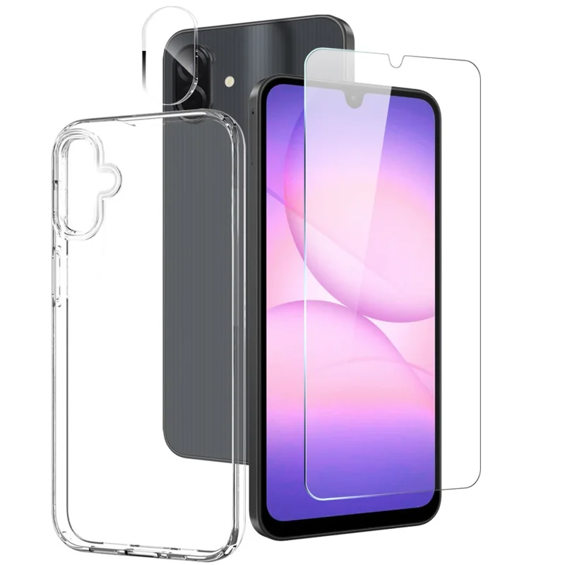 NORTHJO For Samsung Galaxy A07 4G TPU Phone Case Set with Front Screen Protector + Lens Film