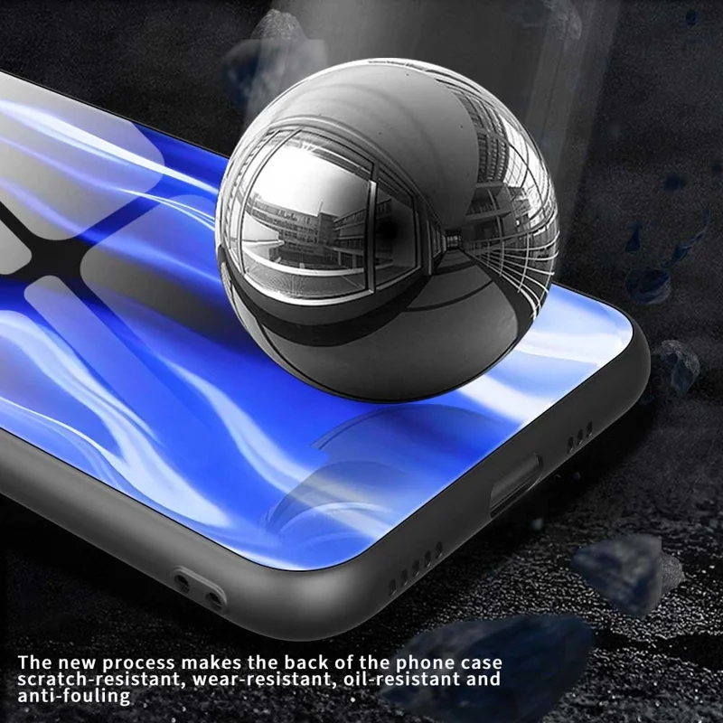 For iPhone 17 Case Anti Drop TPU PC Tempered Glass Pattern Printing Phone Back Cover - B0193