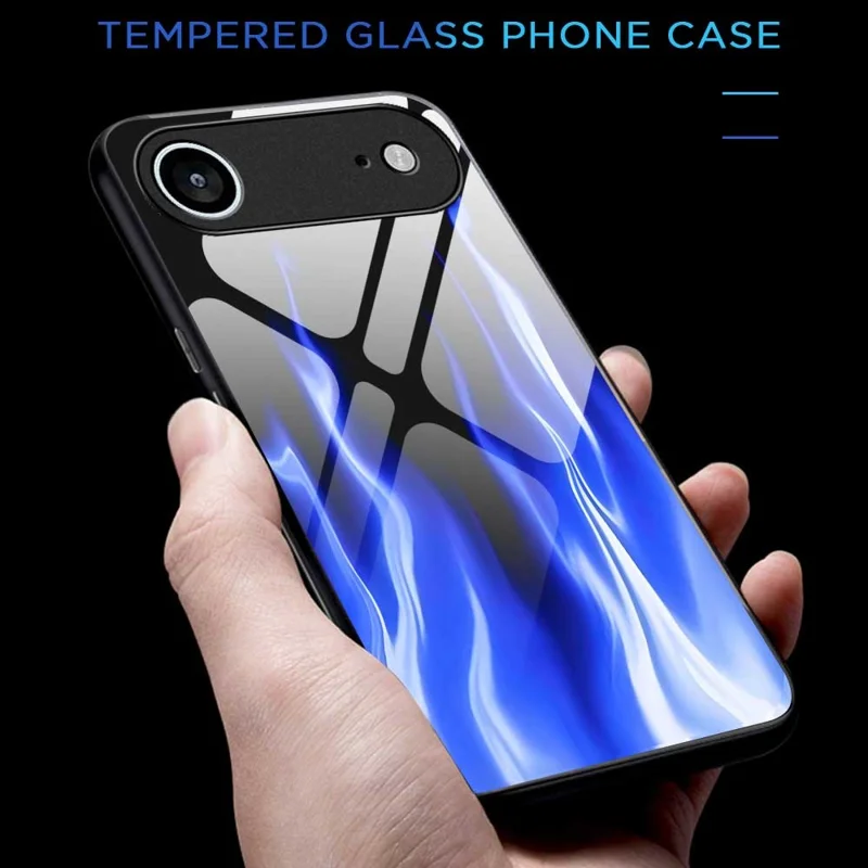 Чехол Air Case для iPhone 17 с противоударной защитой, TPU, ПК, закаленное стекло с рисунком, задняя крышка - B0193