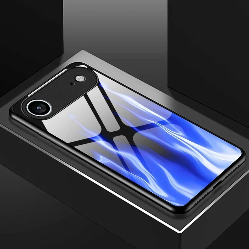 Чехол Air Case для iPhone 17 с противоударной защитой, TPU, ПК, закаленное стекло с рисунком, задняя крышка - B0193