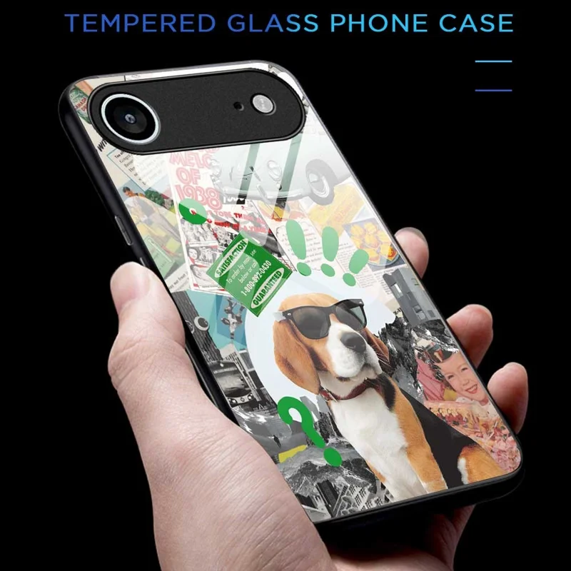 For iPhone Air Case TPU PC Tempered Glass Pattern Printing Anti Drop Phone Back Cover - B0229