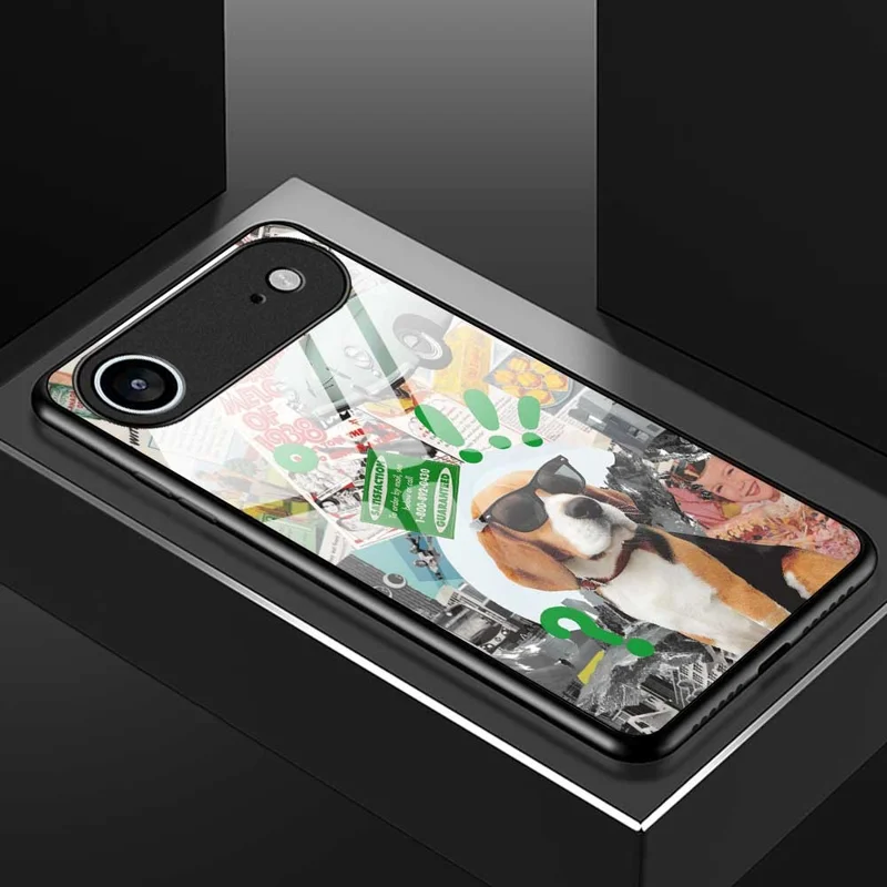 For iPhone Air Case TPU PC Tempered Glass Pattern Printing Anti Drop Phone Back Cover - B0229