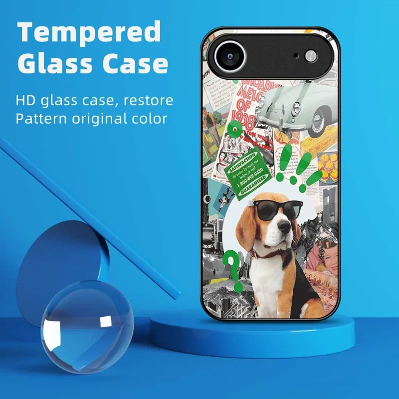 For iPhone Air Case TPU PC Tempered Glass Pattern Printing Anti Drop Phone Back Cover - B0229