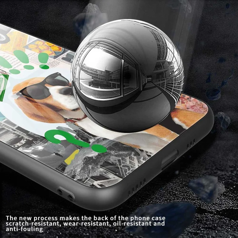 For iPhone Air Case TPU PC Tempered Glass Pattern Printing Anti Drop Phone Back Cover - B0229