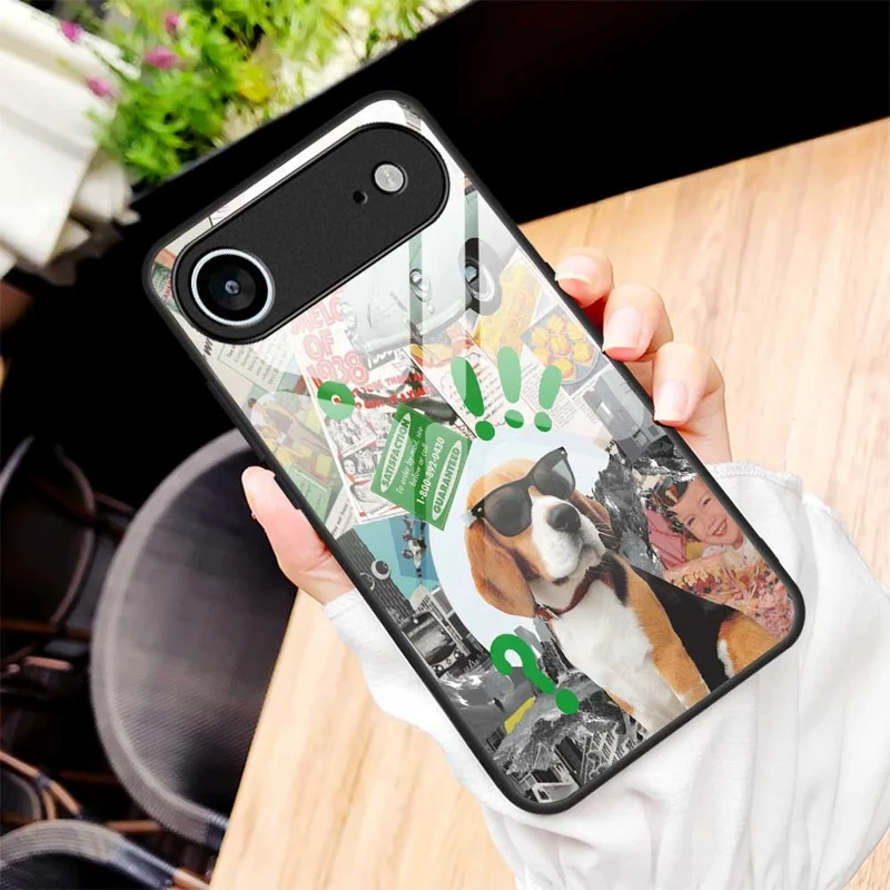 For iPhone Air Case TPU PC Tempered Glass Pattern Printing Anti Drop Phone Back Cover - B0229