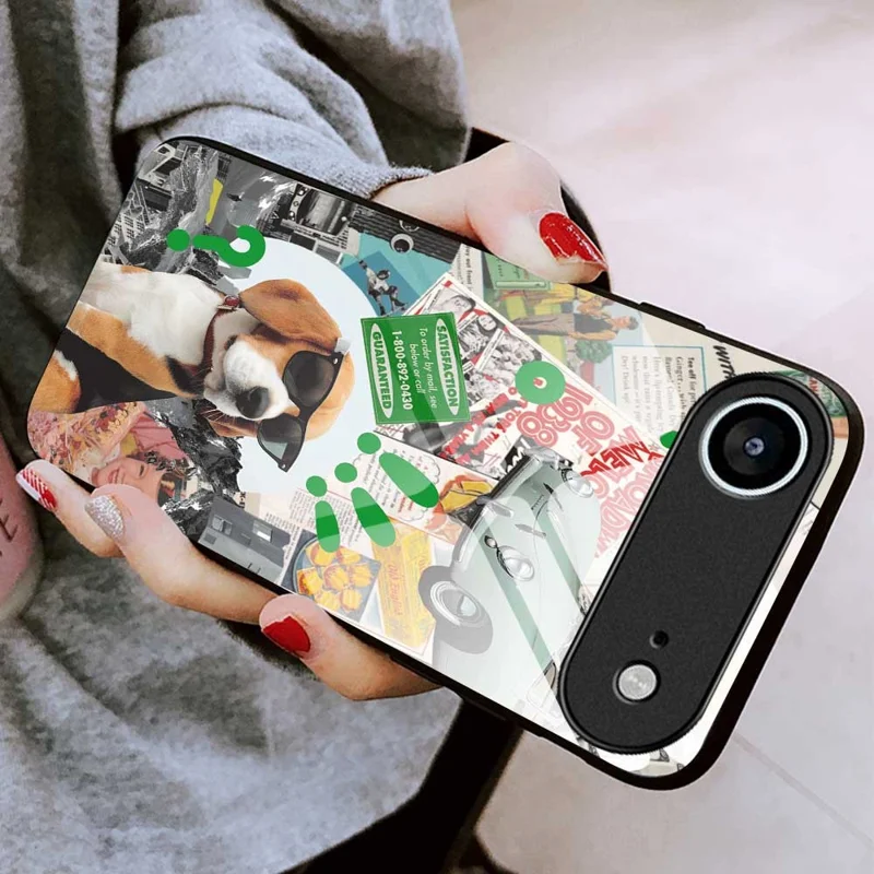 For iPhone Air Case TPU PC Tempered Glass Pattern Printing Anti Drop Phone Back Cover - B0229