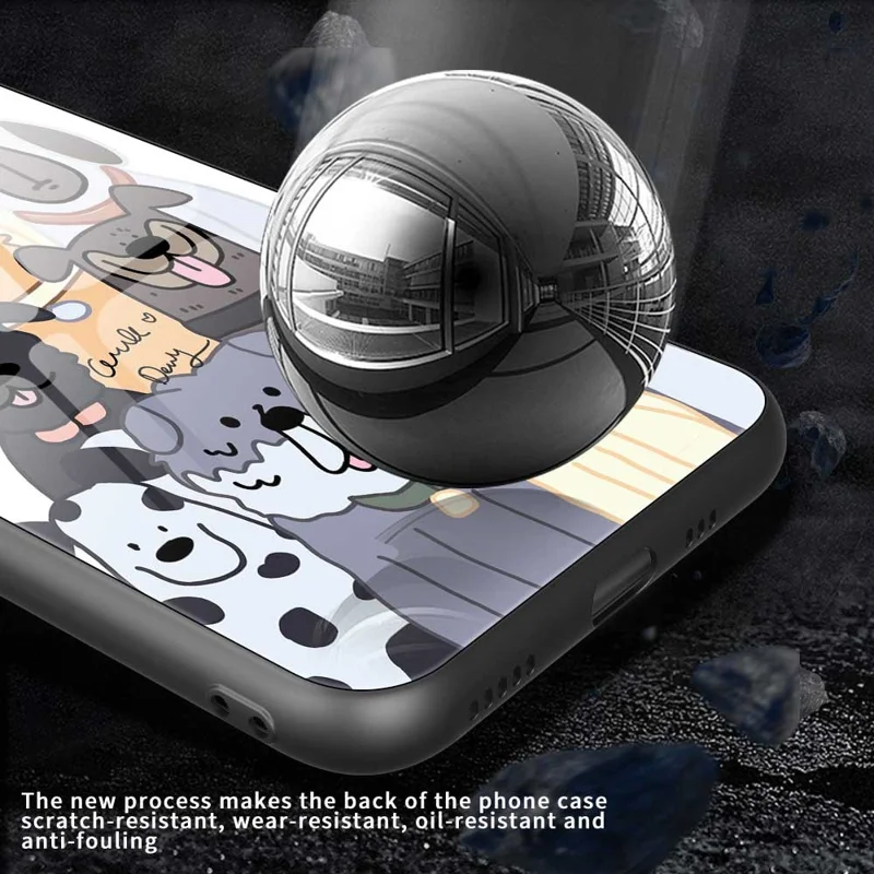 For iPhone 17 Case PC TPU Tempered Glass Pattern Printing Anti Drop Phone Back Cover - B0266