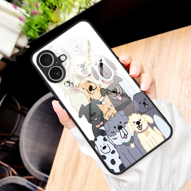 For iPhone 17 Case PC TPU Tempered Glass Pattern Printing Anti Drop Phone Back Cover - B0266