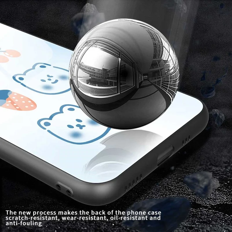 For iPhone 17 Case PC TPU Tempered Glass Pattern Printing Anti Drop Phone Back Cover - B0267