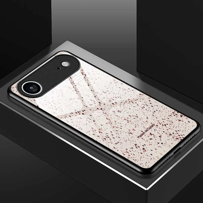 للهاتف آيفون كفر PC TPU زجاج مقوى مطبوع عليه تصميم عصري مقاوم للسقوط - B0261