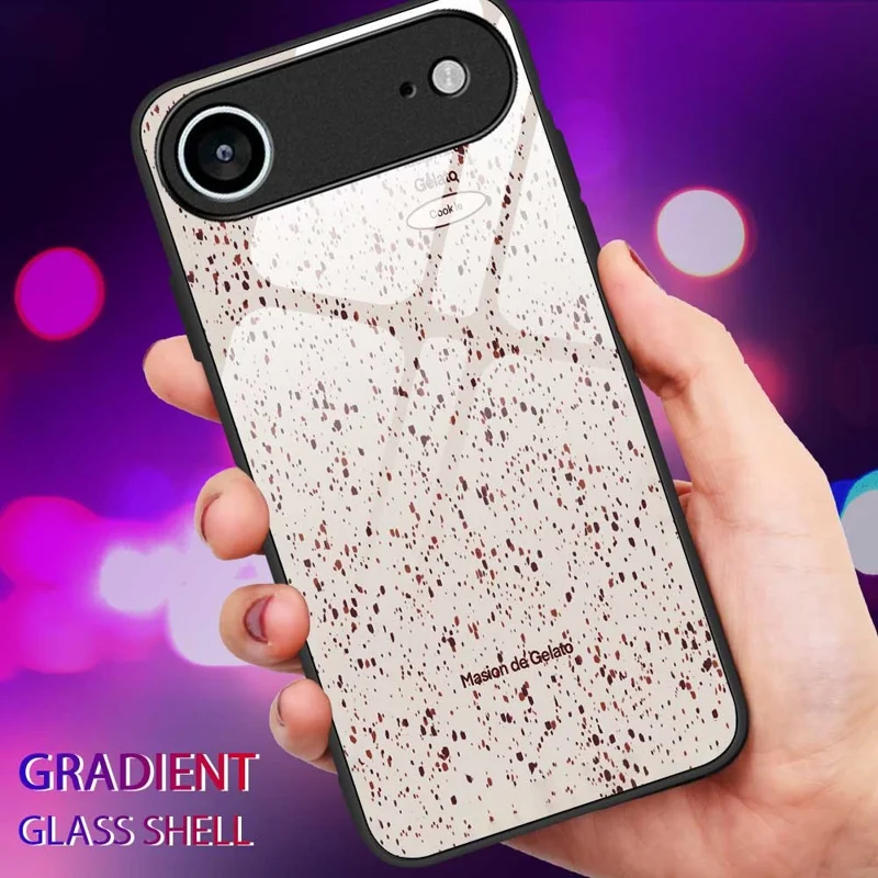 للهاتف آيفون كفر PC TPU زجاج مقوى مطبوع عليه تصميم عصري مقاوم للسقوط - B0261