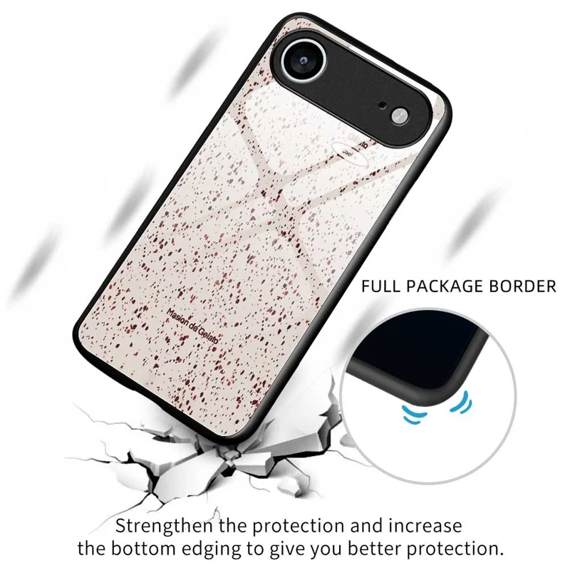 للهاتف آيفون كفر PC TPU زجاج مقوى مطبوع عليه تصميم عصري مقاوم للسقوط - B0261