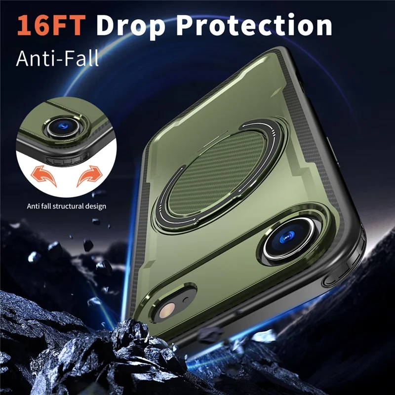 For iPhone Air Case Compatible with MagSafe TPU + PC Kickstand Phone Cover - Olive Green