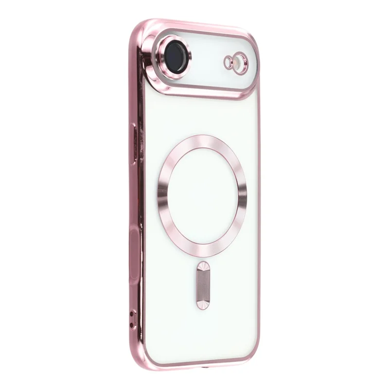 For iPhone Air Case Compatible with MagSafe Electroplated TPU Phone Cover with Lens Film - Pink