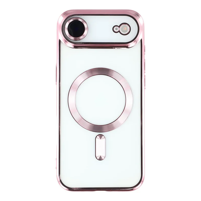 For iPhone Air Case Compatible with MagSafe Electroplated TPU Phone Cover with Lens Film - Pink