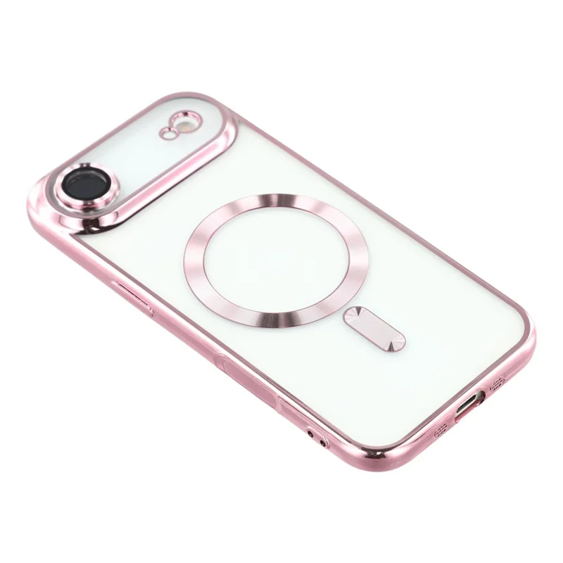 For iPhone Air Case Compatible with MagSafe Electroplated TPU Phone Cover with Lens Film - Pink