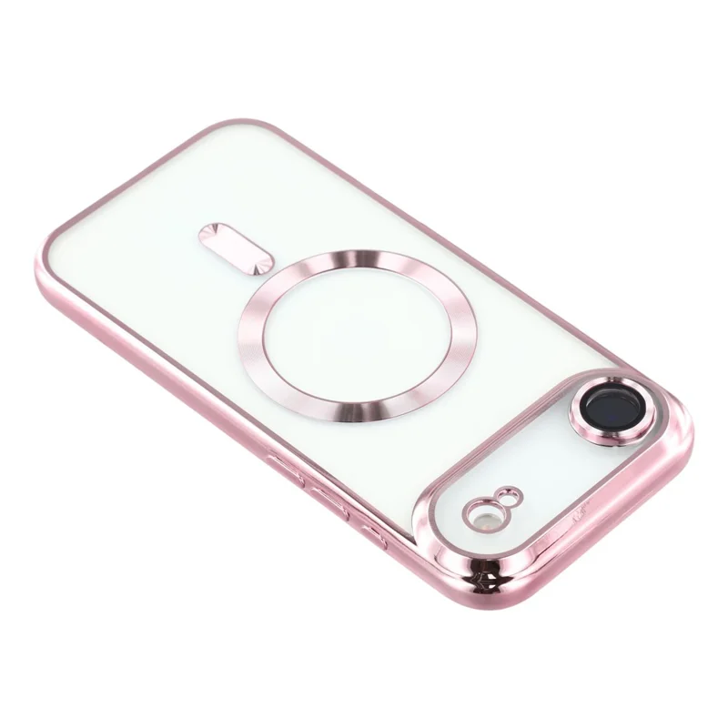 For iPhone Air Case Compatible with MagSafe Electroplated TPU Phone Cover with Lens Film - Pink