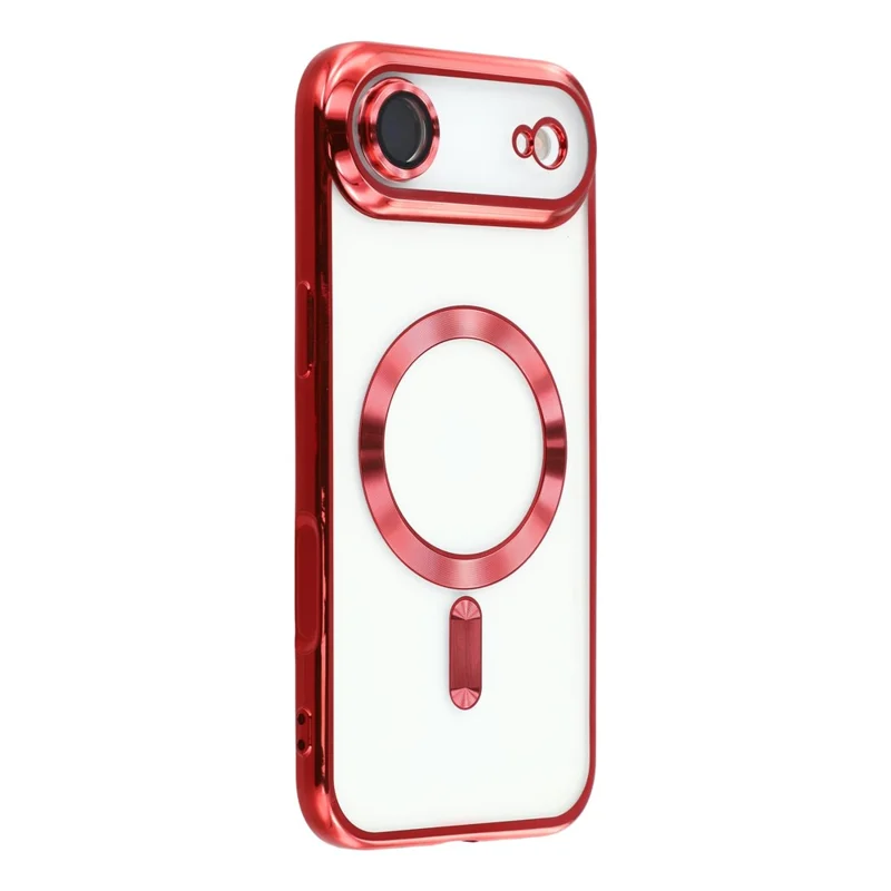 For iPhone Air Case Compatible with MagSafe Electroplated TPU Phone Cover with Lens Film - Red