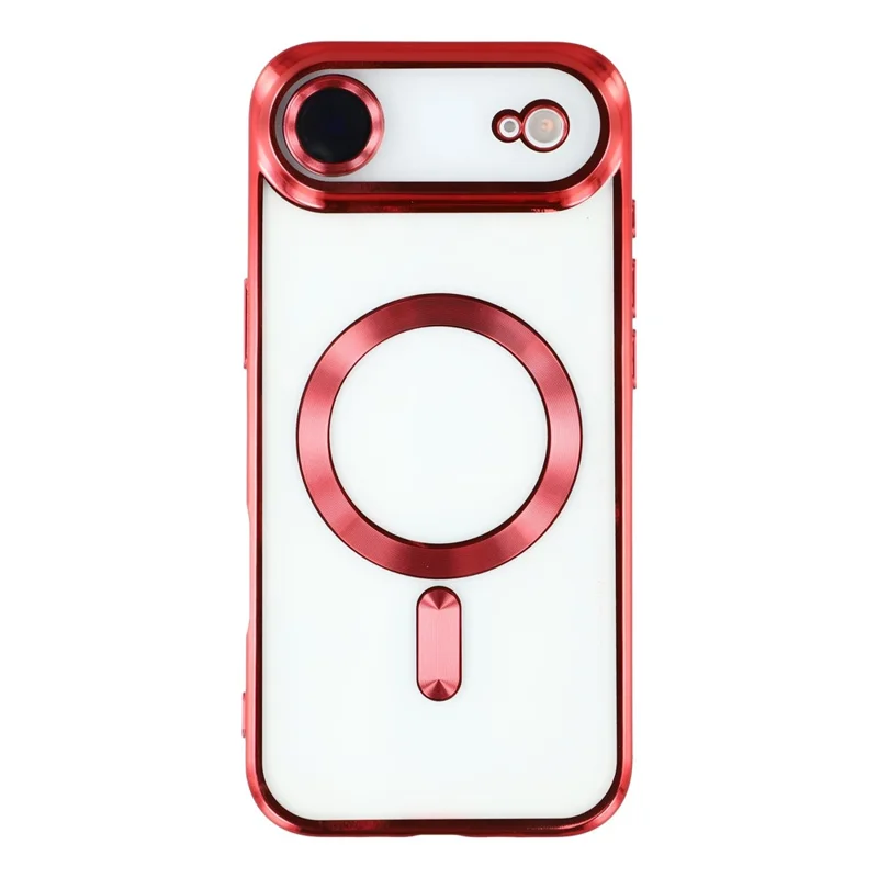 For iPhone Air Case Compatible with MagSafe Electroplated TPU Phone Cover with Lens Film - Red