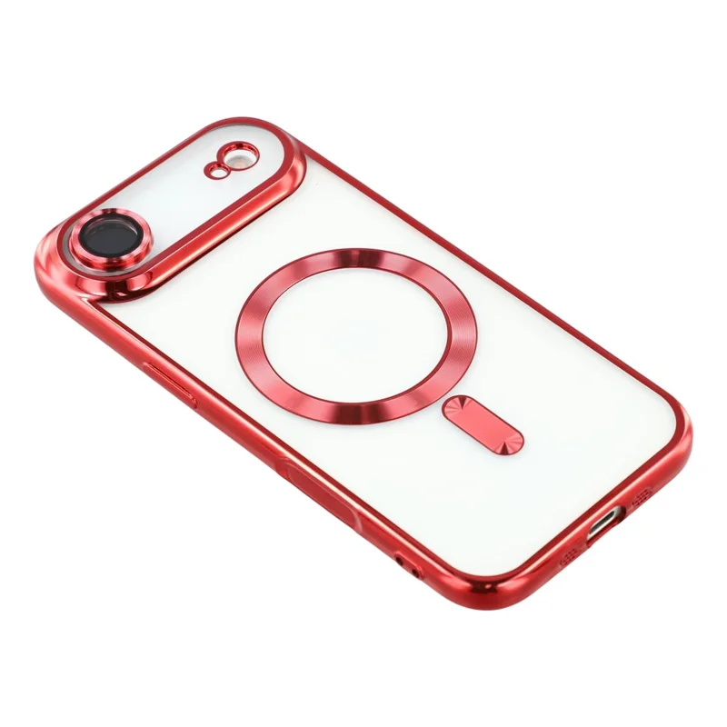 For iPhone Air Case Compatible with MagSafe Electroplated TPU Phone Cover with Lens Film - Red
