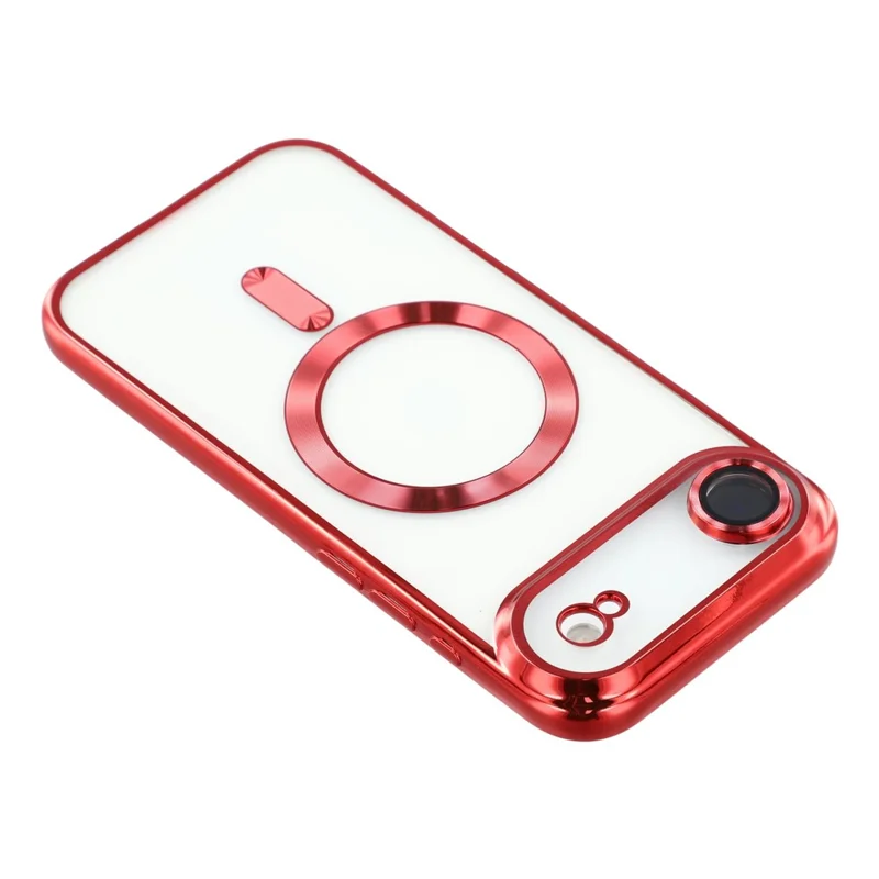 For iPhone Air Case Compatible with MagSafe Electroplated TPU Phone Cover with Lens Film - Red
