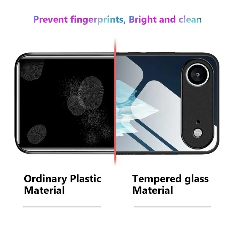 Für iPhone 17 Air Hülle PC TPU Gehärtetes Glas Muster Druck Stoßfeste Handy-Rückseite Schutzhülle - B0335