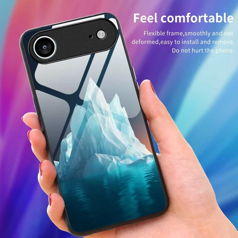 Für iPhone 17 Air Hülle PC TPU Gehärtetes Glas Muster Druck Stoßfeste Handy-Rückseite Schutzhülle - B0335
