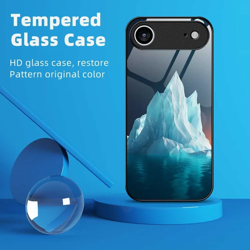 Für iPhone 17 Air Hülle PC TPU Gehärtetes Glas Muster Druck Stoßfeste Handy-Rückseite Schutzhülle - B0335