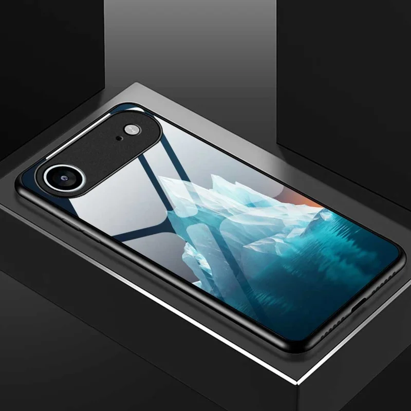 Für iPhone 17 Air Hülle PC TPU Gehärtetes Glas Muster Druck Stoßfeste Handy-Rückseite Schutzhülle - B0335