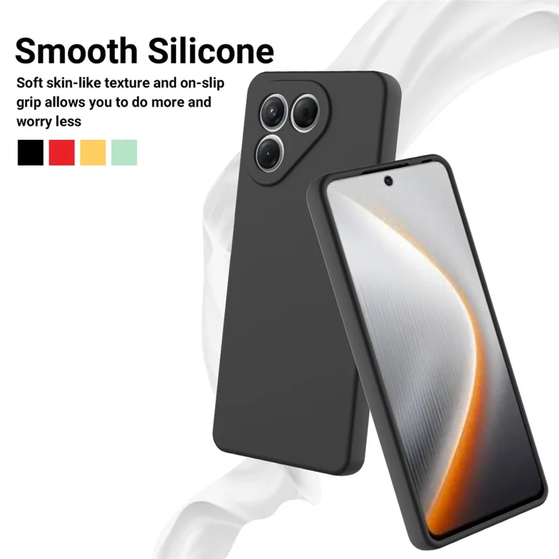 Funda de Silicona Líquida para TECNO Pova 7 Neo 4G con Correa de Mano - Negro