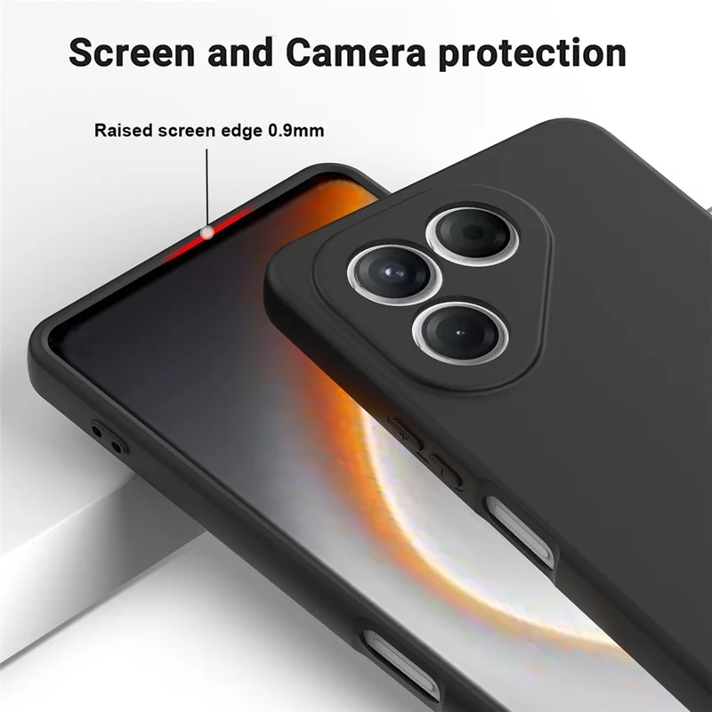 Funda de Silicona Líquida para TECNO Pova 7 Neo 4G con Correa de Mano - Negro