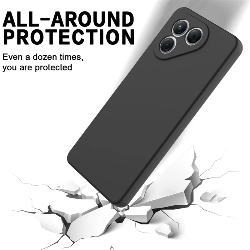 Funda de Silicona Líquida para TECNO Pova 7 Neo 4G con Correa de Mano - Negro