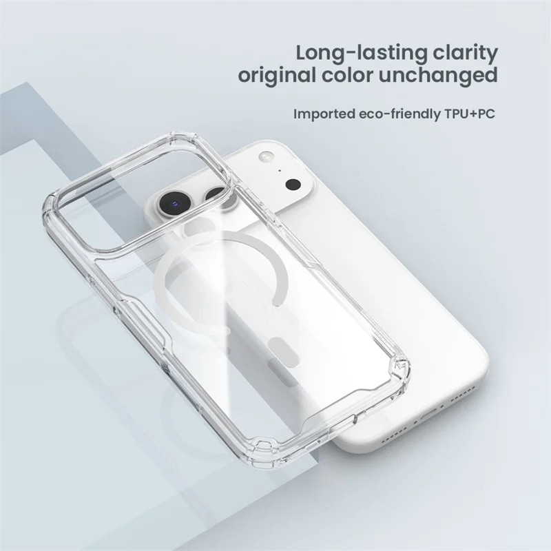 Funda NILLKIN Nature Pro para iPhone 17 Pro Compatible con MagSafe - Carcasa de TPU + PC Ultraclara - Gris