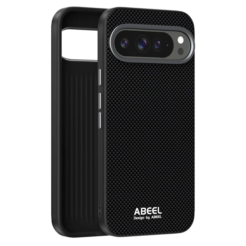 ABEEL pour Google Pixel 10 Pro / Pixel 10 Étui Compatible avec MagSafe, Coque de Téléphone en PC TPU avec Alliage d'Aluminium et Cuir - Noir