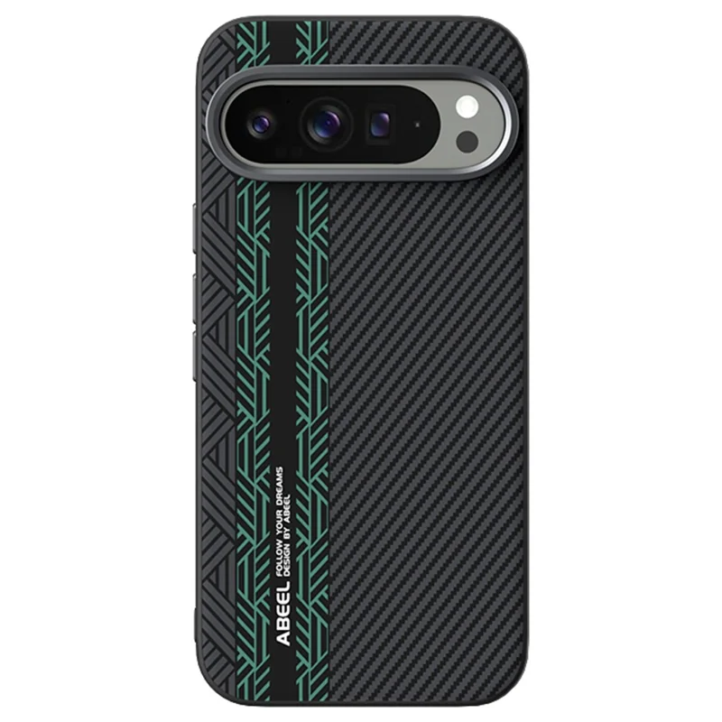 ABEEL Pour Google Pixel 10 Pro / Pixel 10 Étui PC + TPU + Alliage d'Aluminium + Cuir PU Coque de Téléphone Compatible avec MagSafe - Texture 2