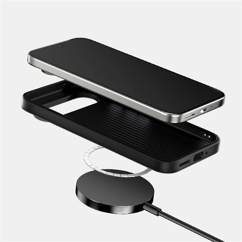 ABEEL Pour Google Pixel 10 Pro / Pixel 10 Étui PC + TPU + Alliage d'Aluminium + Cuir PU Coque de Téléphone Compatible avec MagSafe - Texture 2