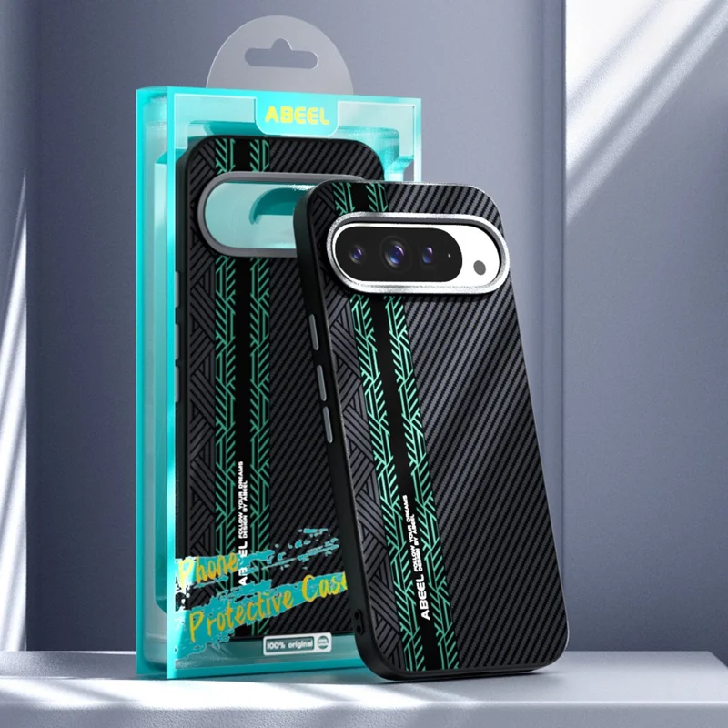 ABEEL Pour Google Pixel 10 Pro / Pixel 10 Étui PC + TPU + Alliage d'Aluminium + Cuir PU Coque de Téléphone Compatible avec MagSafe - Texture 2