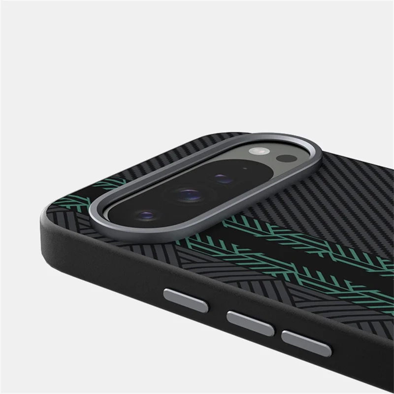 ABEEL Pour Google Pixel 10 Pro XL Étui PC + TPU + Alliage d'aluminium + Housse de téléphone en cuir PU Compatible avec MagSafe - Texture 2