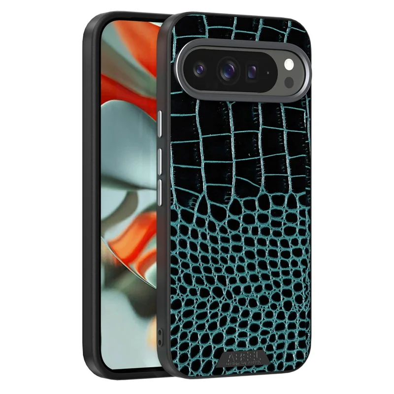ABEEL pour étui Google Pixel 10 Pro XL Compatible avec MagSafe Texture de Crocodile Micro-Gaufrage Coque Arrière - Vert