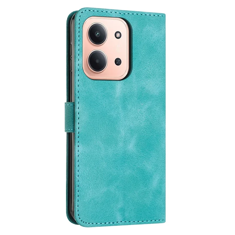 For Xiaomi Redmi 15C 4G (EU) (173mm) / 15C 5G (EU) (173mm) Case Handbag Imprinted Triangle Leather Phone Cover - Green
