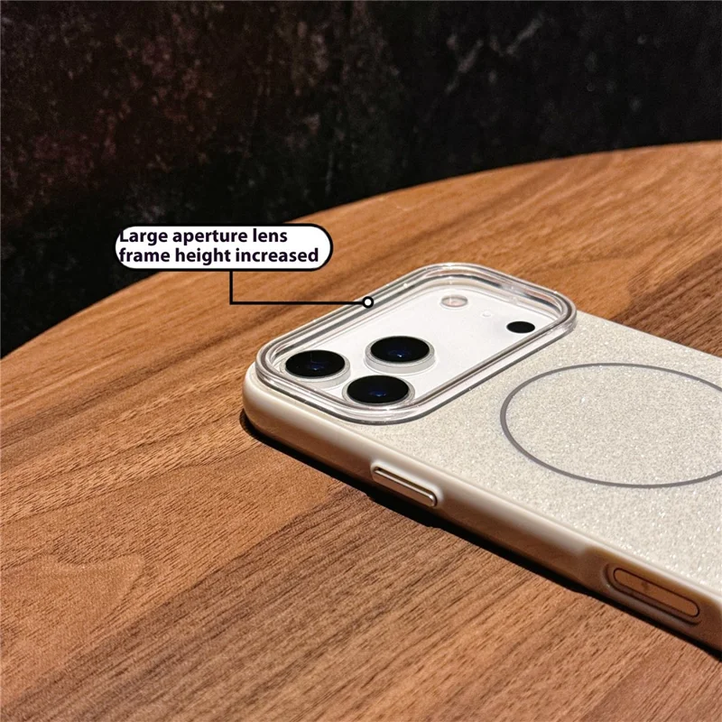 For iPhone 17 Pro Case Compatible with MagSafe Glitter Design IMD TPU + PC Phone Back Cover - Grey