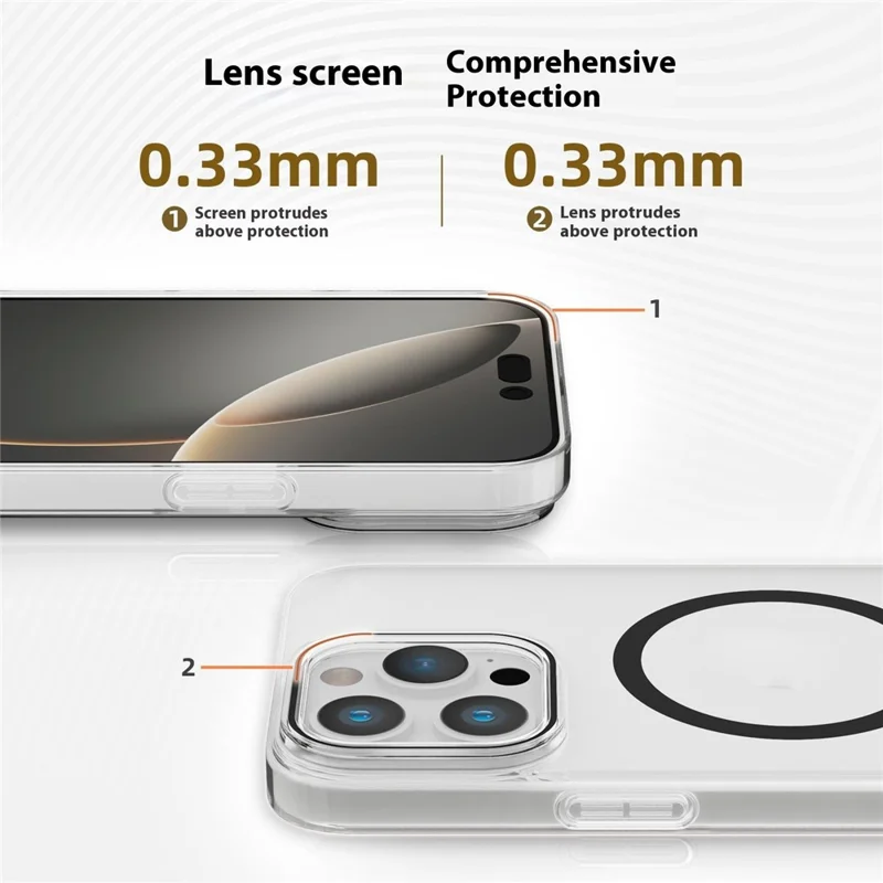 Bulk Purchasing For iPhone 16 Pro Max Clear Case PC Phone Cover Compatible with MagSafe - Black